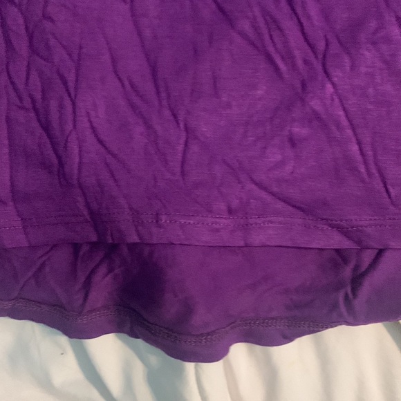Purple, Short sleeved curved hem shirt - Picture 4 of 6